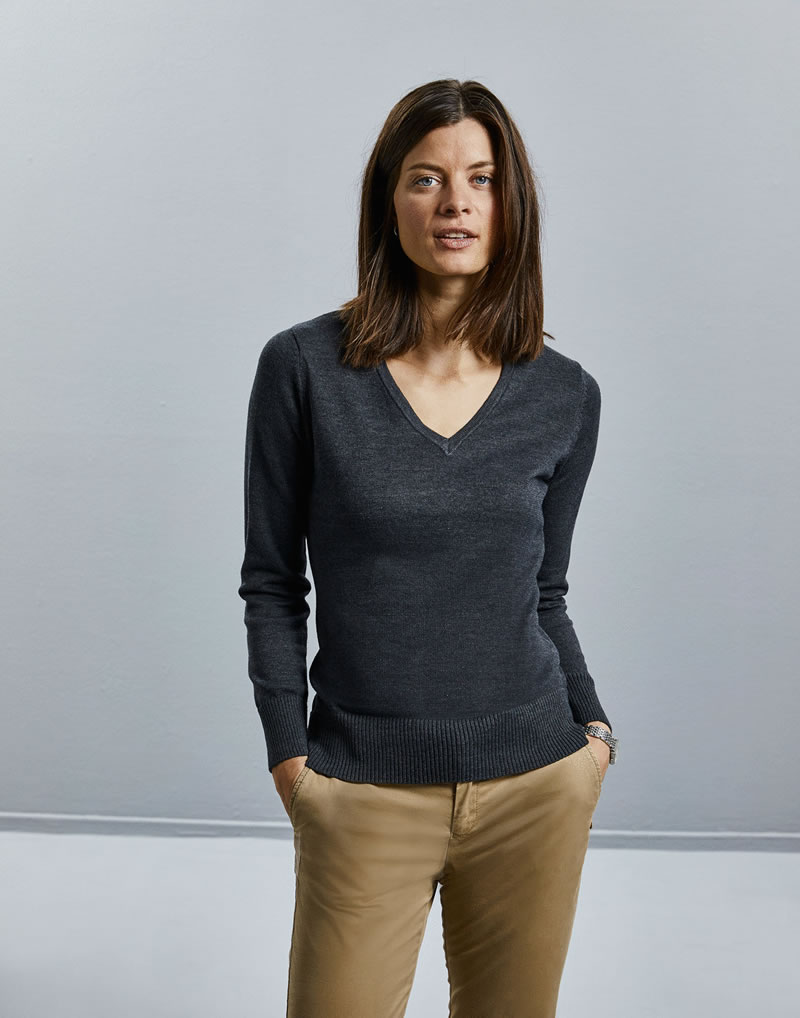 Russell Ladies V Neck Pullover